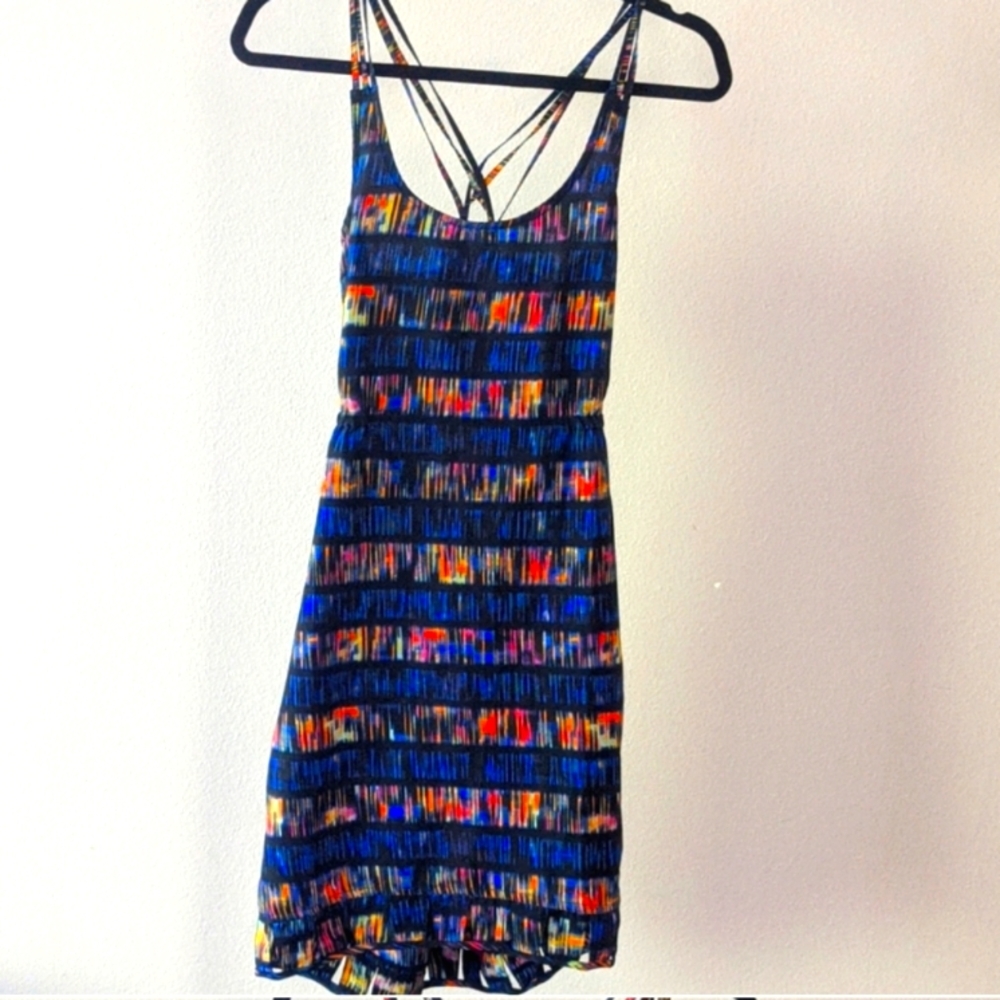Hurley Multicolor Fit And Flare Skater Dress Strappy Spaghetti XS Extra Small